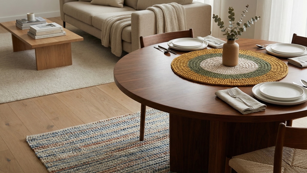Encante suas visitas com tapetes e centros de mesa de crochê exclusivos
