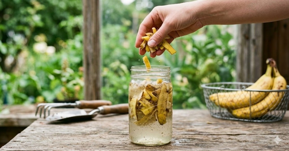 Não jogue fora a Casca de Banana: O truque da ‘Água de Ouro’ que faz sua horta e flores explodirem