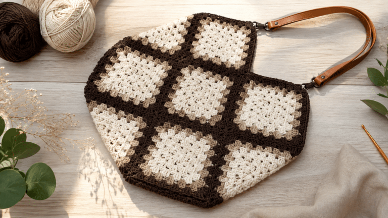 18 modelos de bolsas de quadradinhos de crochê com gráficos fáceis e videoaula