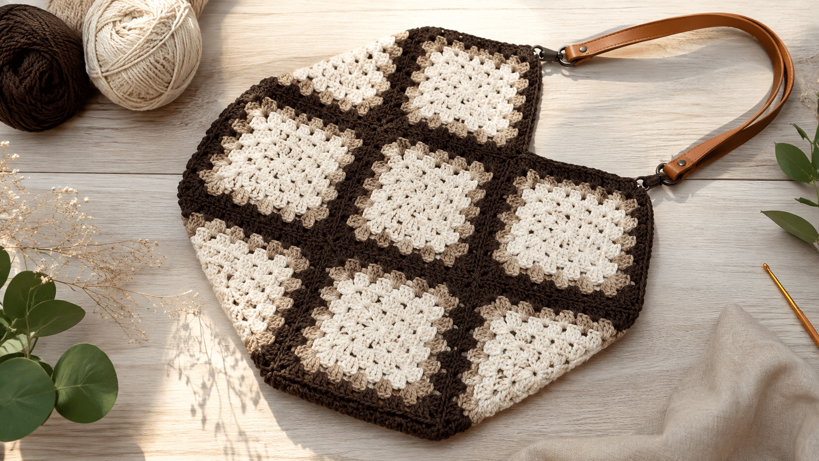 18 modelos de bolsas de quadradinhos de crochê com gráficos fáceis e videoaula