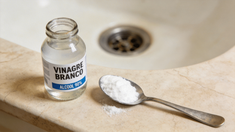 Vinagra branco e bicarbonato de sódio