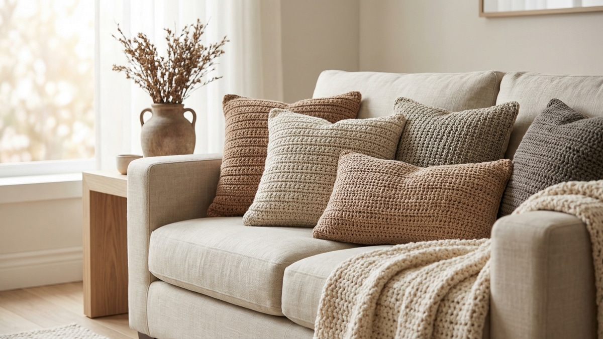Renove a sua decoração com almofadas de crochê que encantam