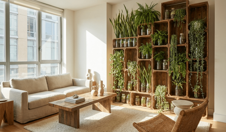 Jardim vertical na sala