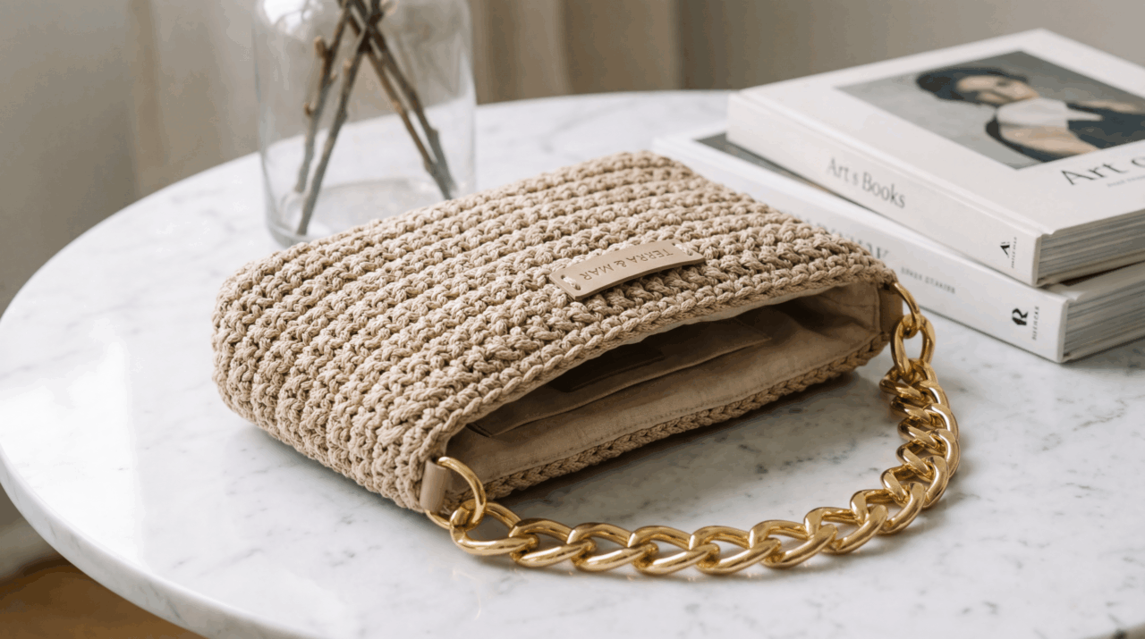 Por que as bolsas de crochê com alça de corrente estão voltando com tudo e como montar a sua