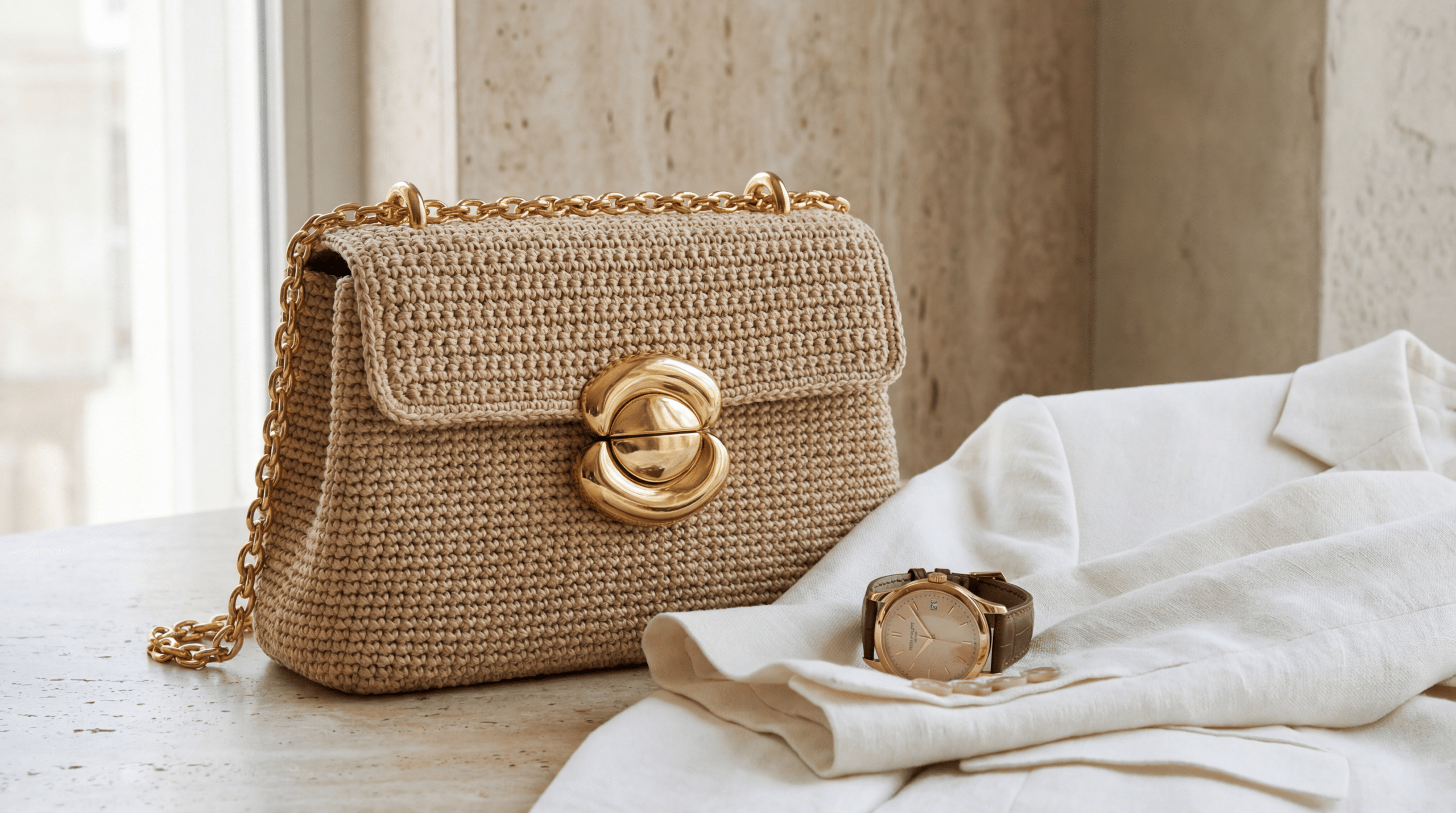 A bolsa de crochê estruturada que está substituindo o couro no guarda-roupa das mulheres mais elegantes