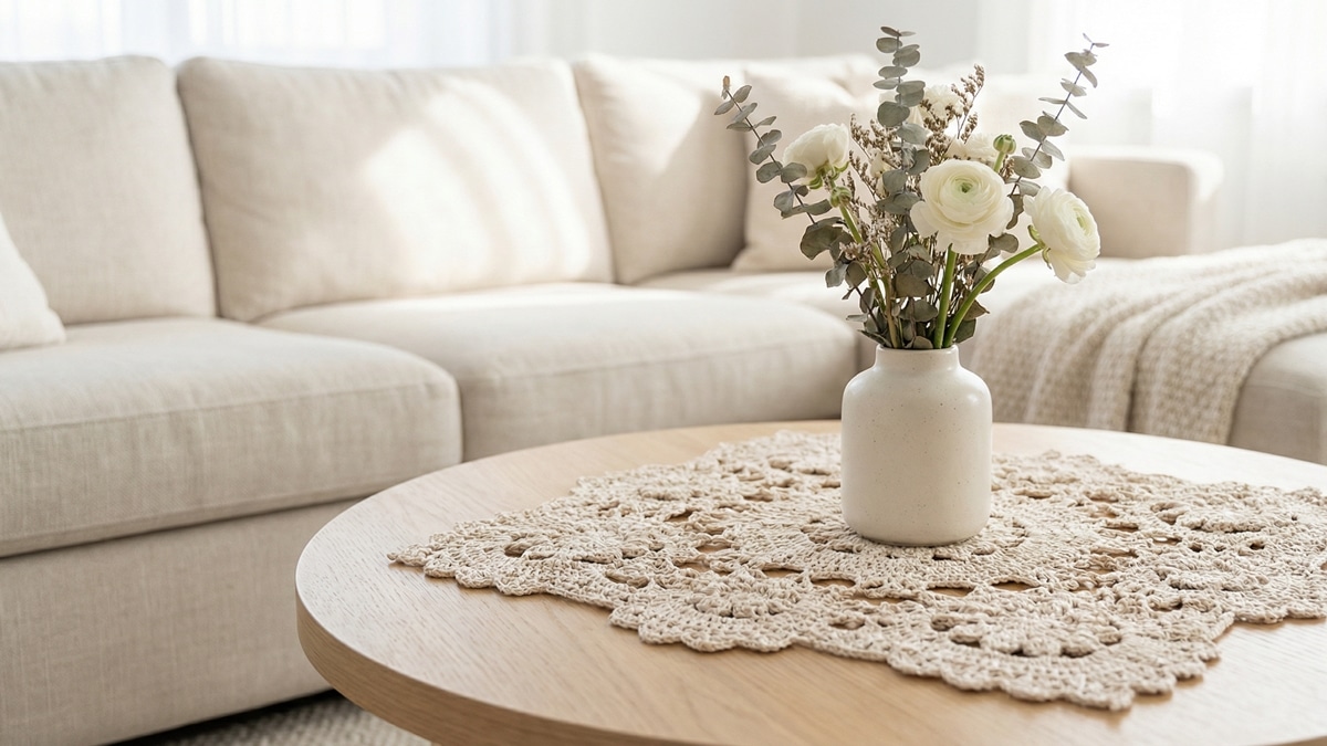 Eleve a beleza da sua sala criando centros de mesa em crochê incríveis