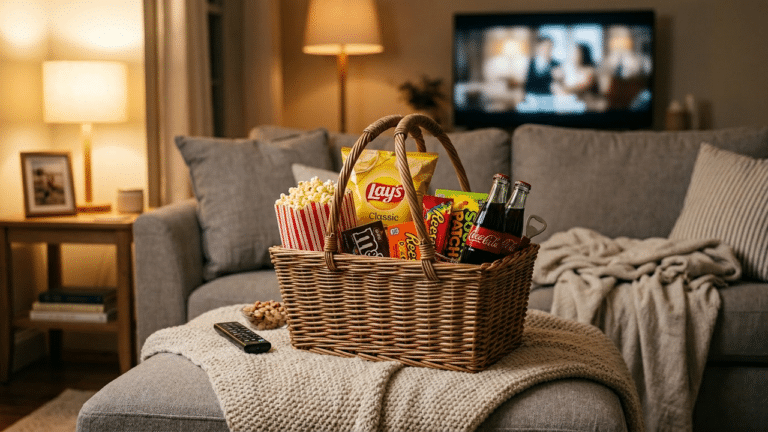 Cesto de vime ocm pipoca e snacks