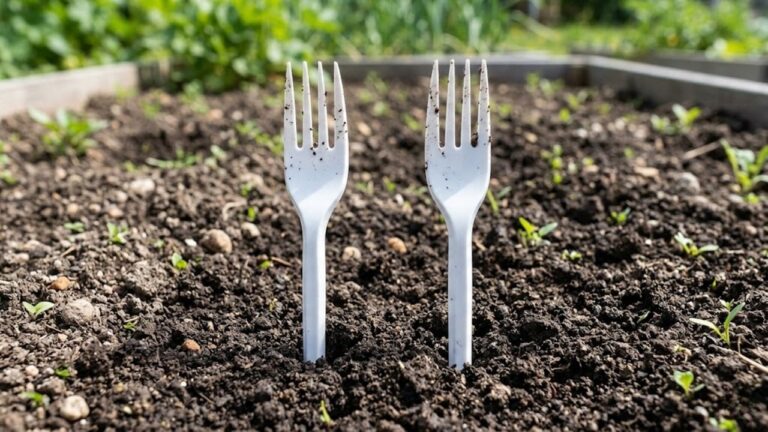 Colocar garfo de plástico na horta se torna comum entre os jardineiros