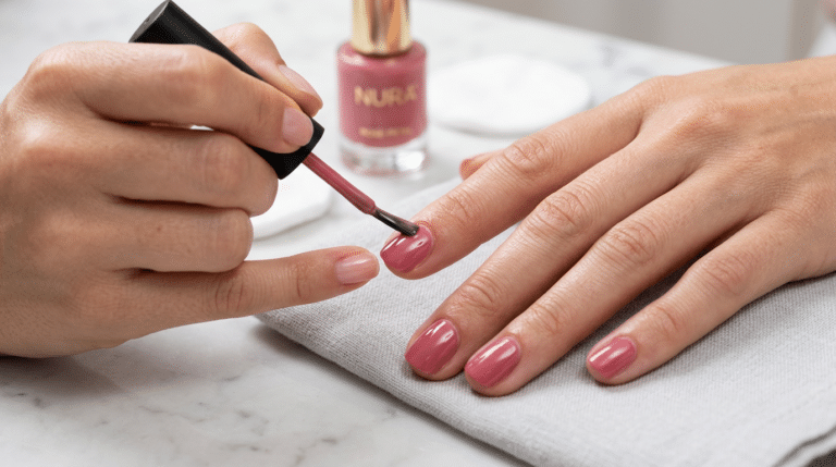 Aplicação de esmalte em unhas curtas