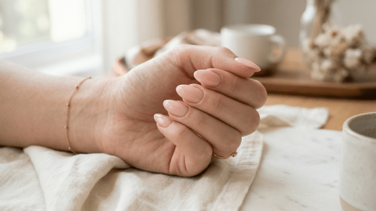 Mão fechada mostrando unhas feitas