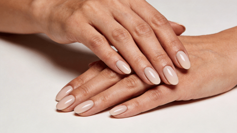 mãos com unhas que valorizam a pele madura