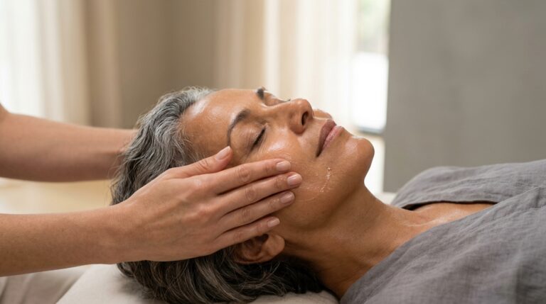 massagem faciel em pele madura