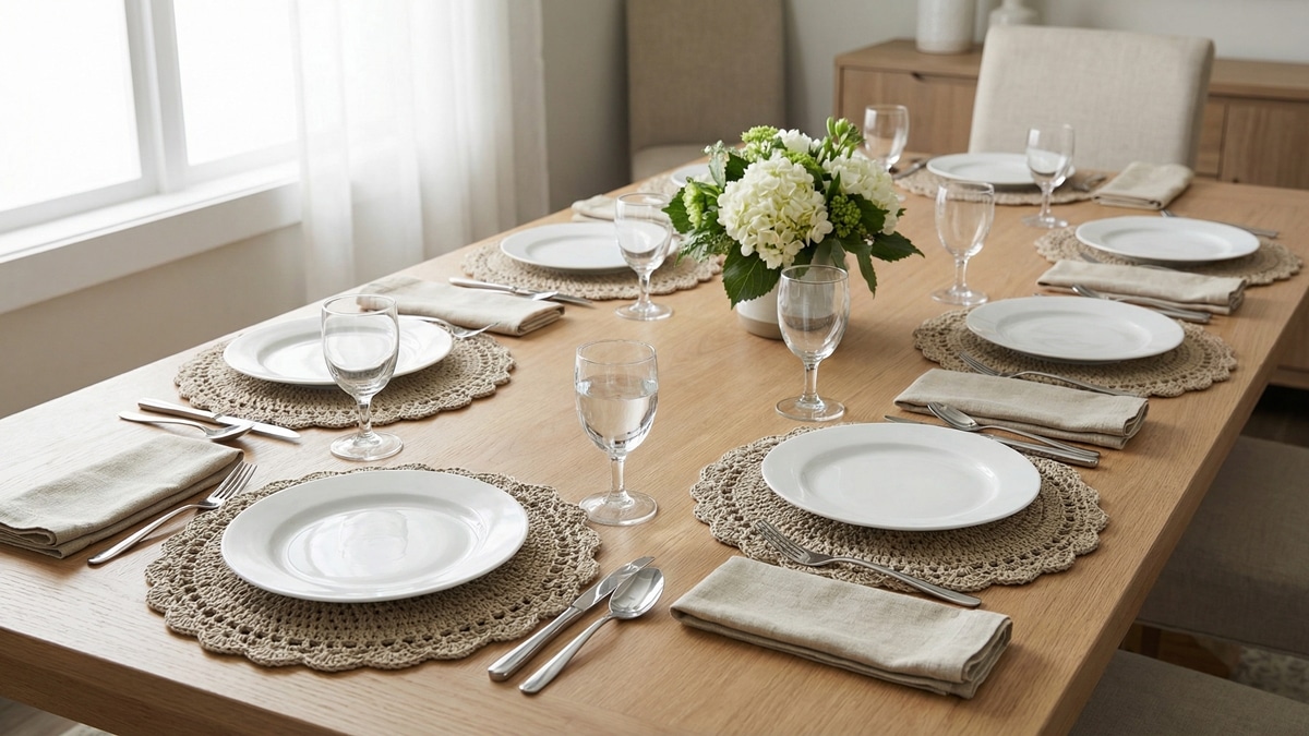 Eleve o visual da sua sala de jantar usando luxuosos sousplats de crochê!