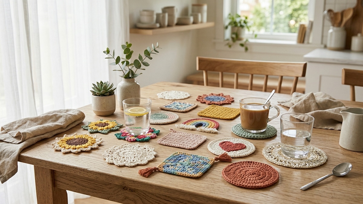 Proteja as suas mesas com porta-copos de crochê lindos e fáceis de fazer!