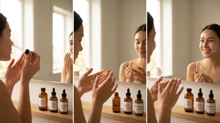Mulher fazendo skincare
