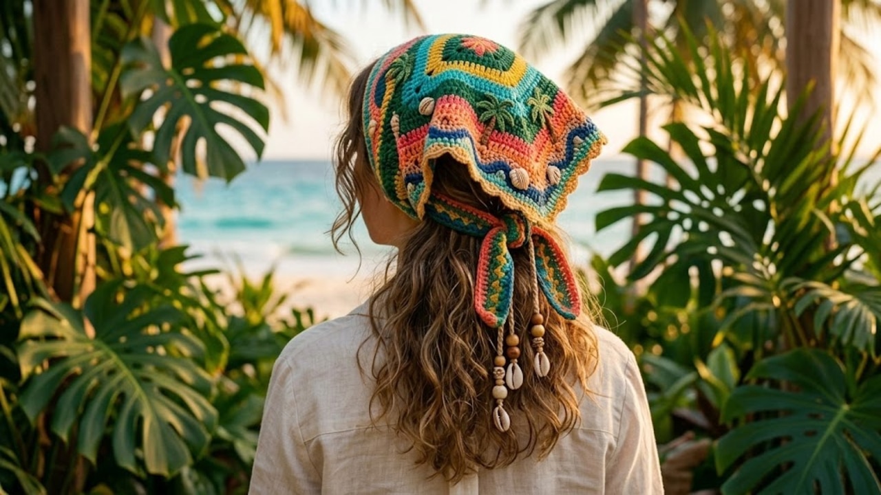 Bandanas de crochê: lindos modelos com gráficos para transformar seus looks de verão