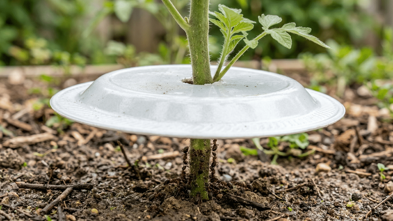 Formigas devorando suas plantas? O truque do prato invertido para criar uma fortaleza