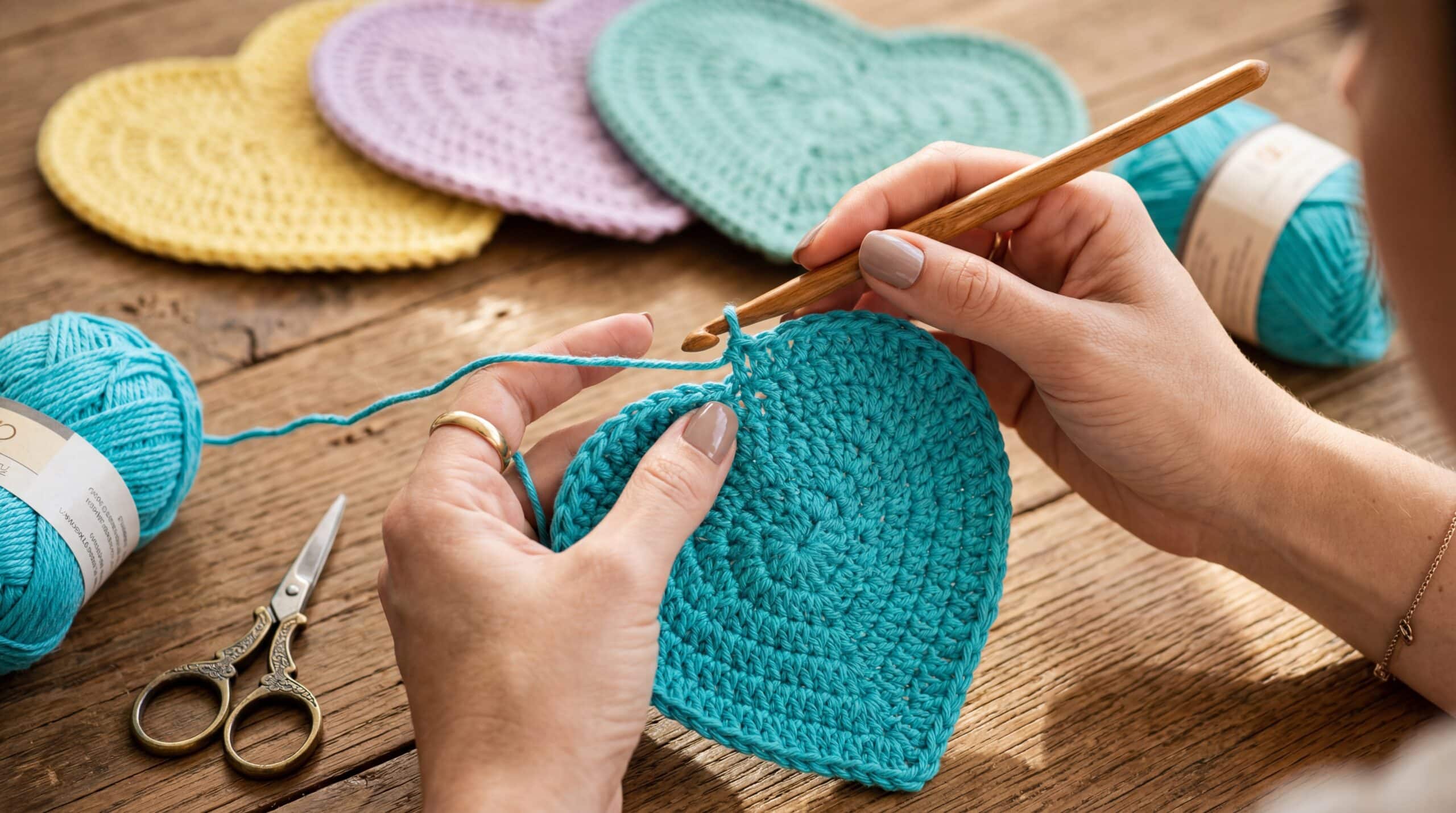 22 sousplats de crochê em formato de coração: Encha seu artesanato de amor