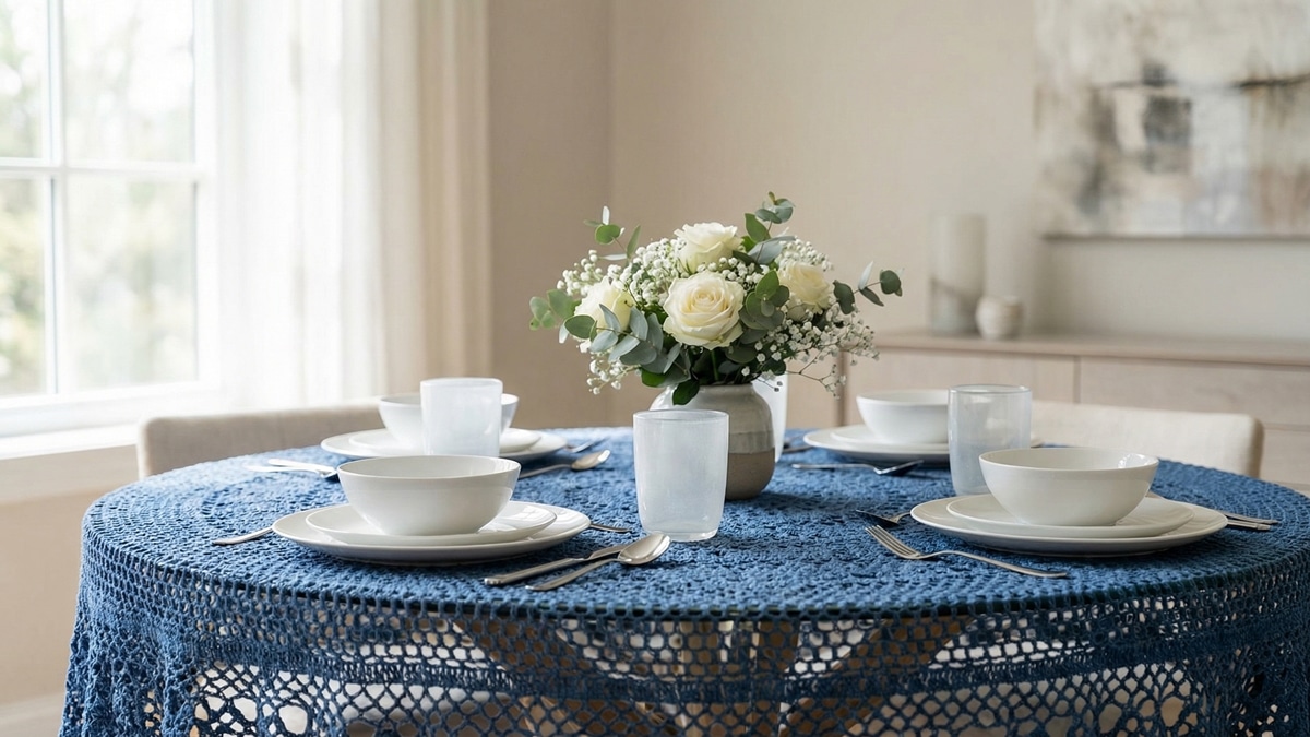 Valorize a sua decoração com charmosas toalhas de mesa em crochê redondo