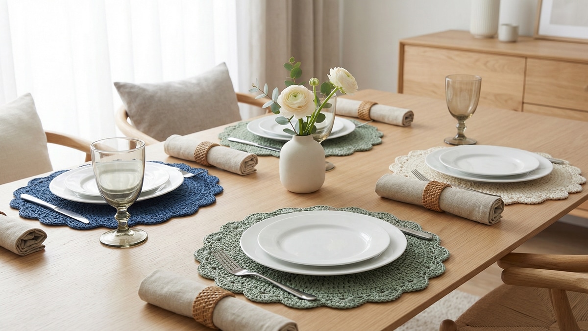 Crie sousplats de crochê super elegantes para a sua mesa posta