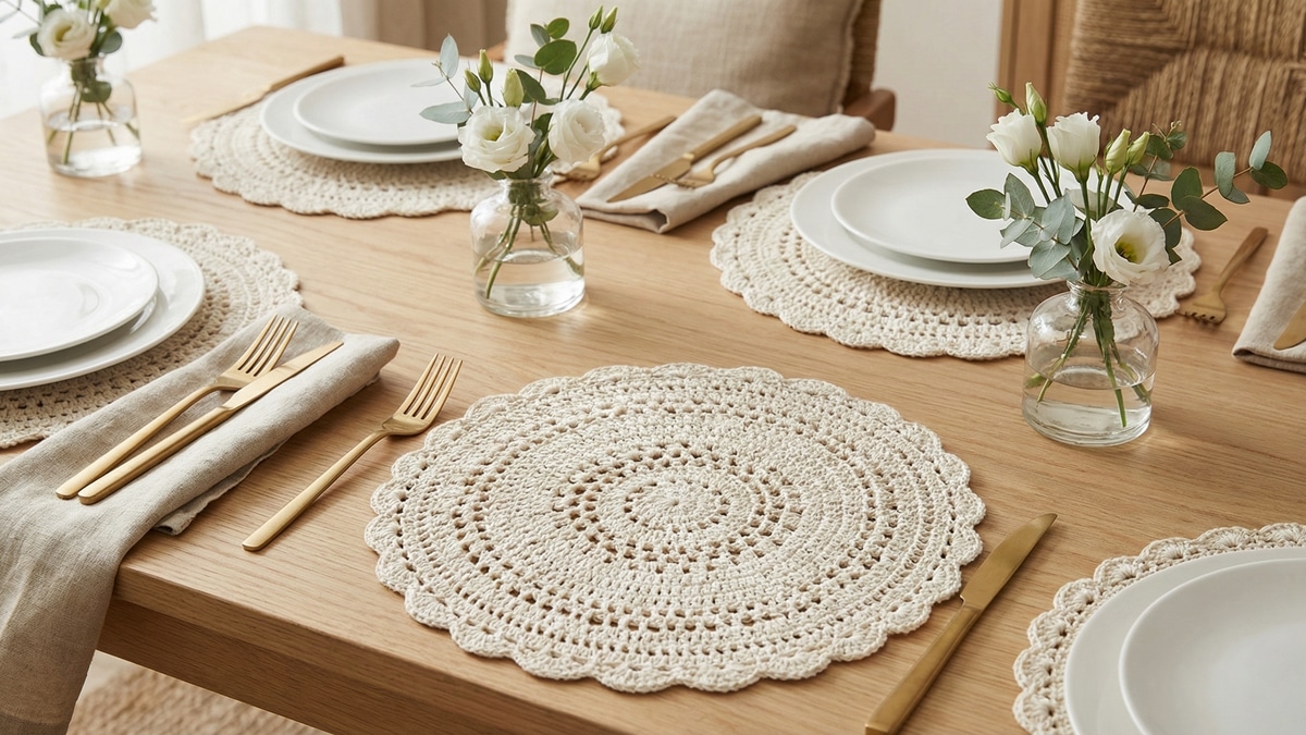 Sousplats de crochê elegante que transformam qualquer ocasião!