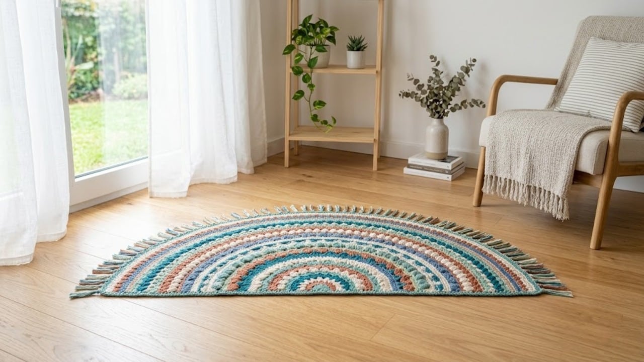 Tapete de crochê meia lua: como fazer um lindo modelo pra casa
