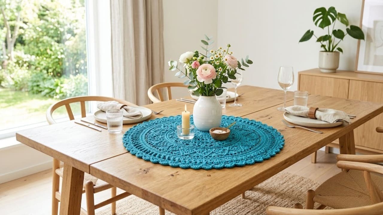 Gráficos de centros de mesa em crochê para renovar sua sala de jantar