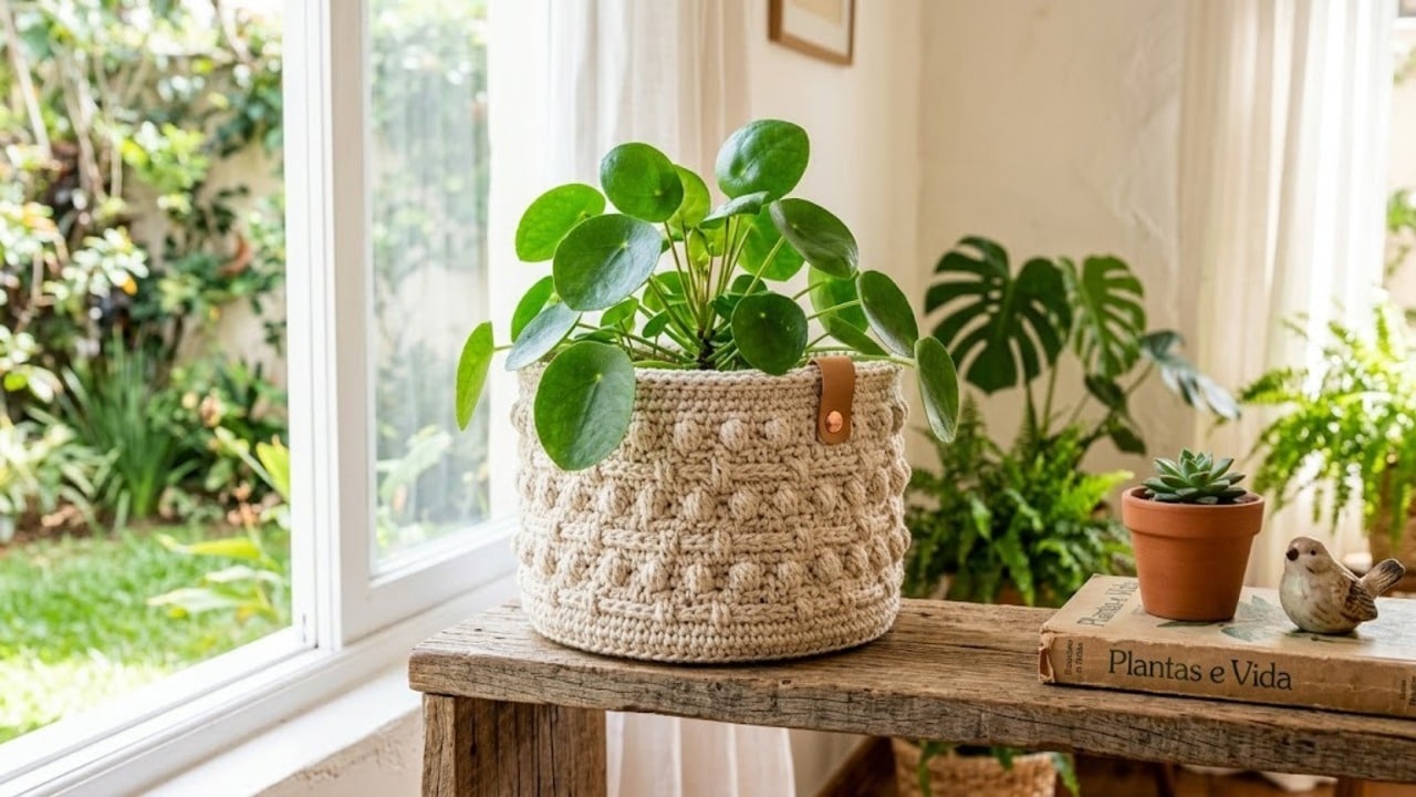 Cachepô de crochê: quatro modelos para decorar sua casa com charme em 2026