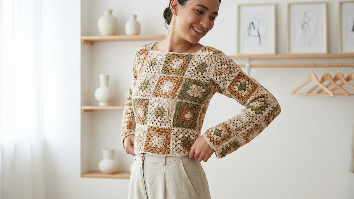 Crie blusas de crochê deslumbrantes usando squares e arrase em 2026
