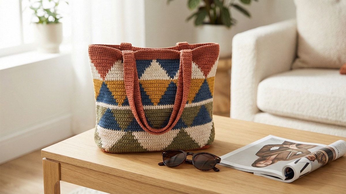 Explore bolsas de crochê com gráficos que vão transformar os seus looks