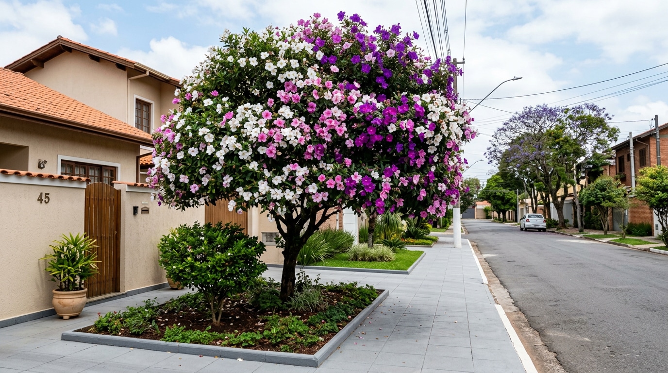 A árvore ideal para calçada existe: dá flores o ano todo e respeita o piso