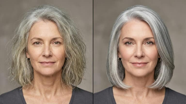 Cabelo grisalho antes e depois