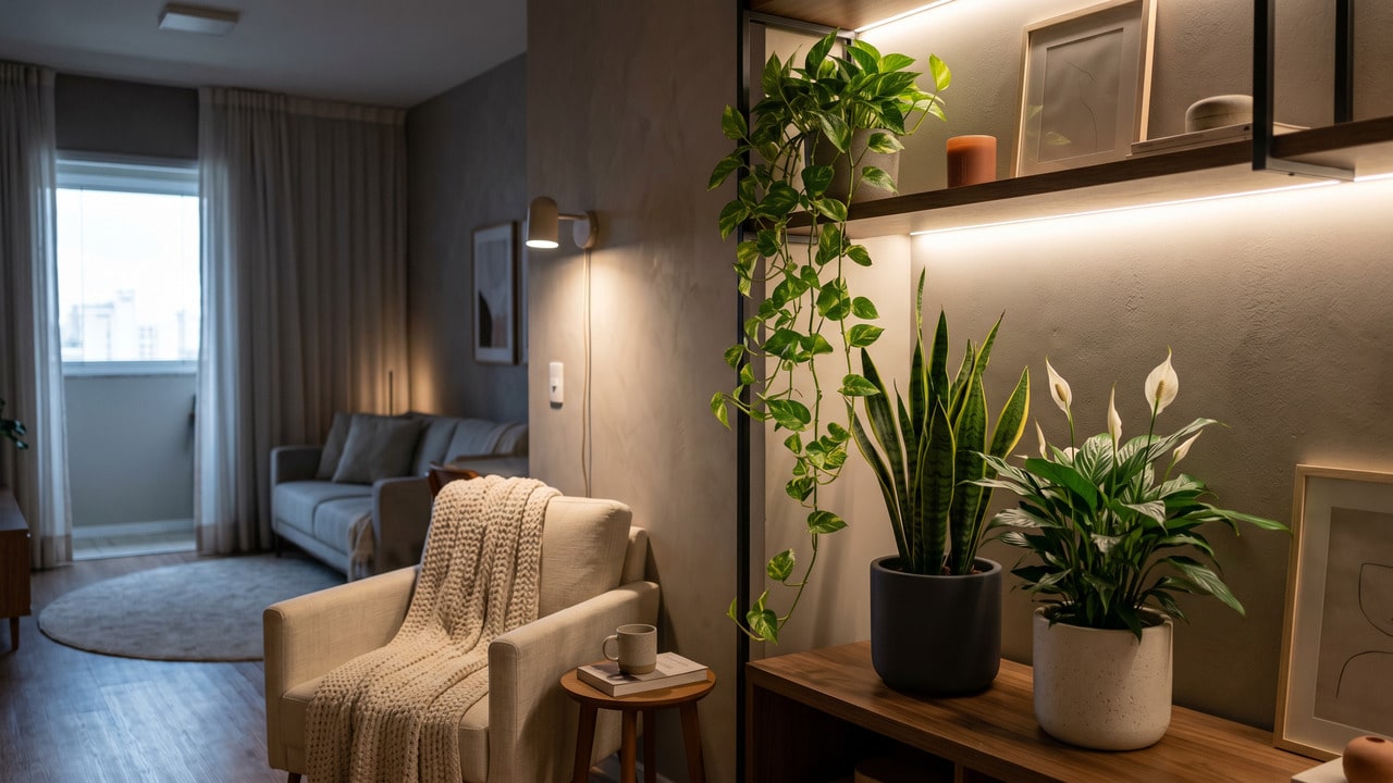 Adeus luz solar: 7 plantas resistentes que purificam o ar e adoram os cantos escuros da casa