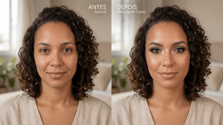 antes e depois com a maquiagem