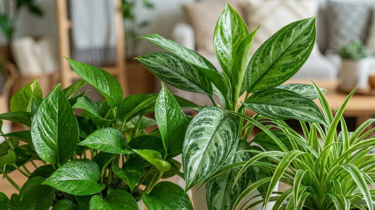 Folhagens verdes de plantas