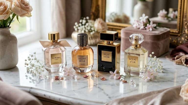 Frascos de perfume luxuosos