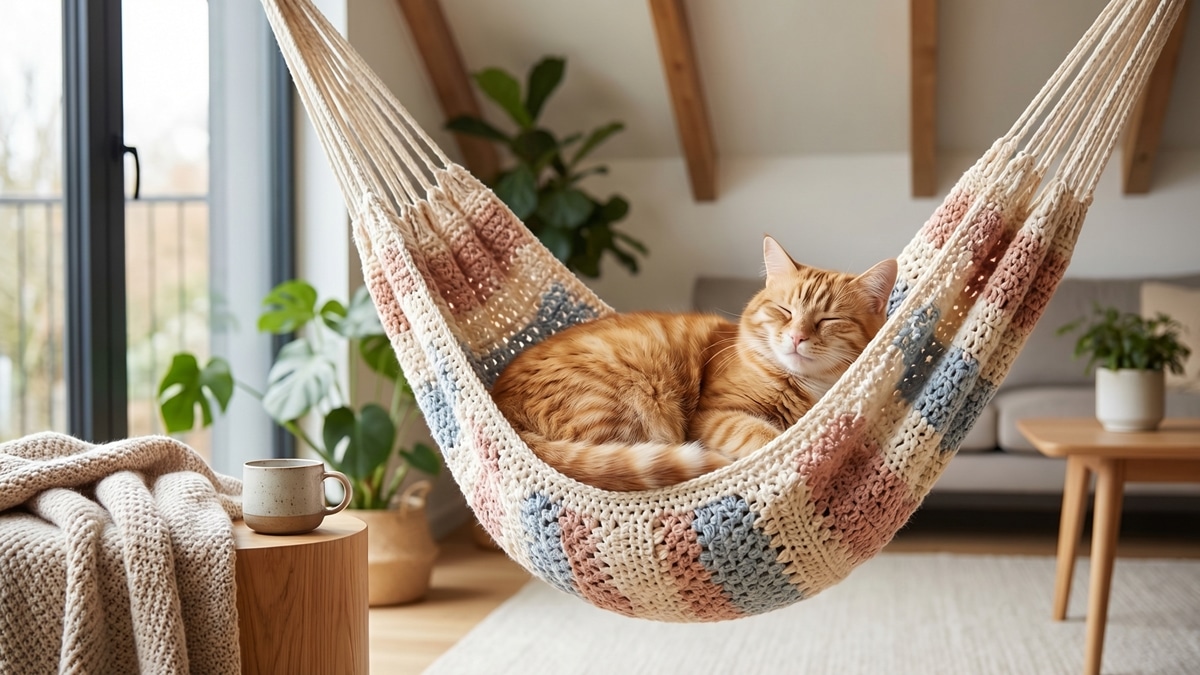 Faça uma rede de descanso perfeita para mimar os gatos do seu apartamento