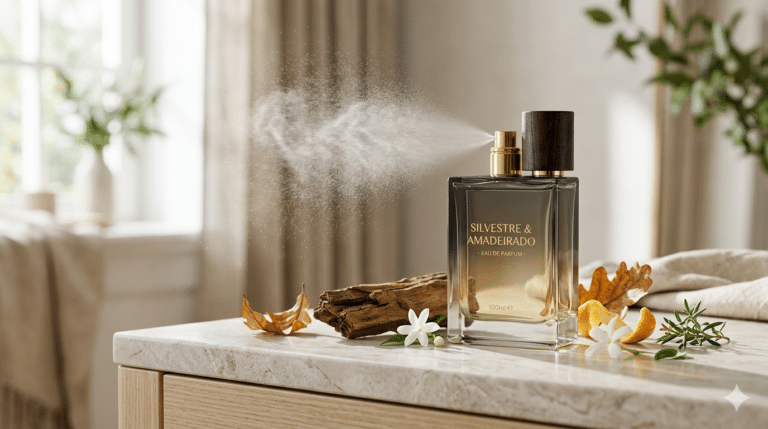 Perfume com nota de Sândalo e o Vetive