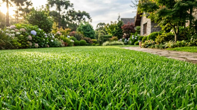 gramado verde intenso e saudável