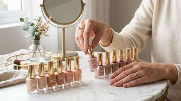 Mulher escolhemdo esmalte