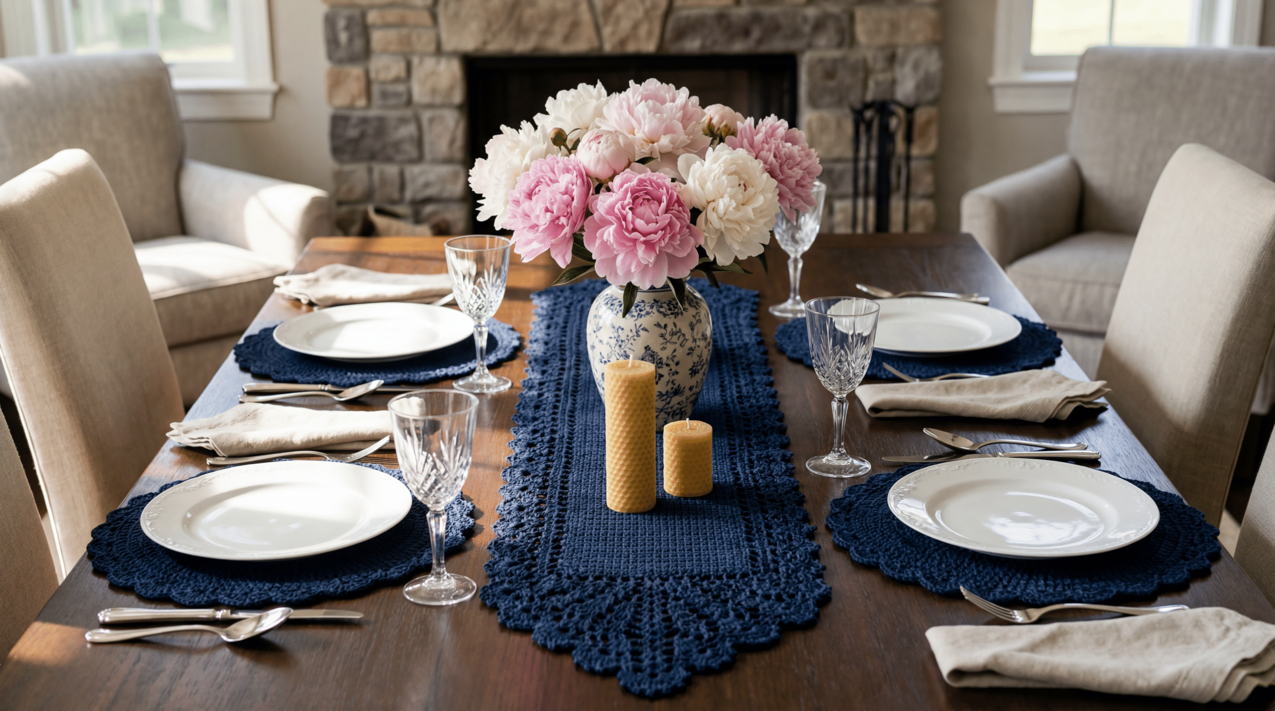 Sousplats e centros de mesa em crochê: o toque de elegância que faltava com gráficos