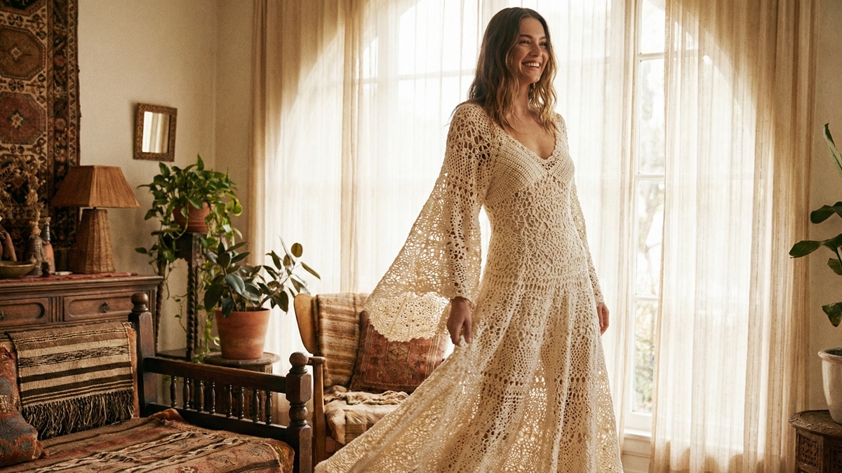Arrase em todas as ocasiões criando vestidos de crochê exclusivos com gráficos!