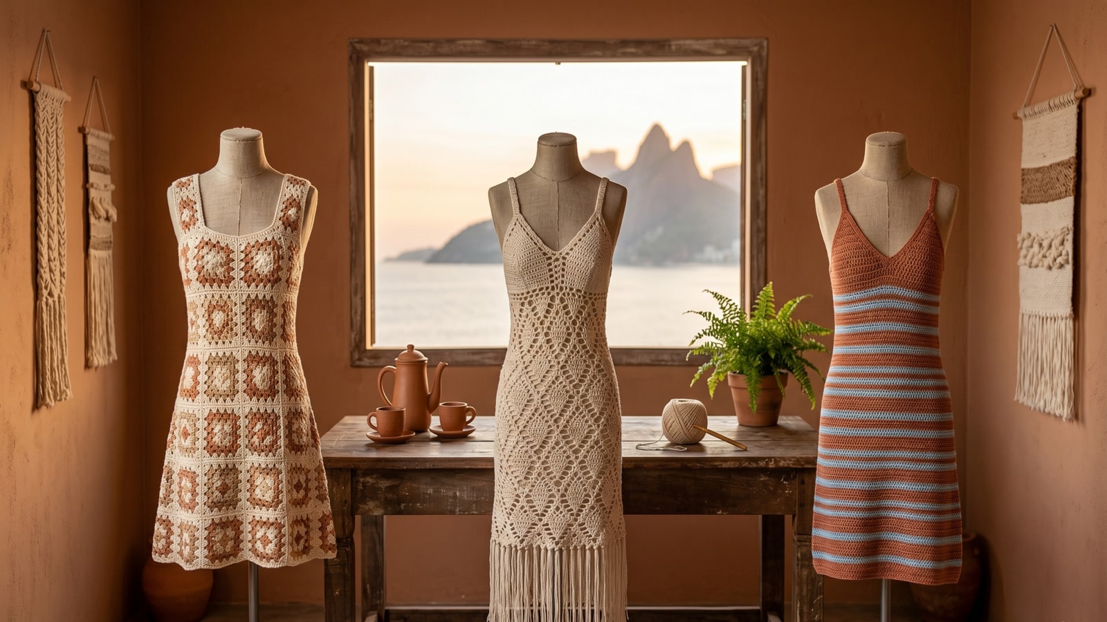 O crochê virá em looks de gala que valorizam suas curvas com sofisticação