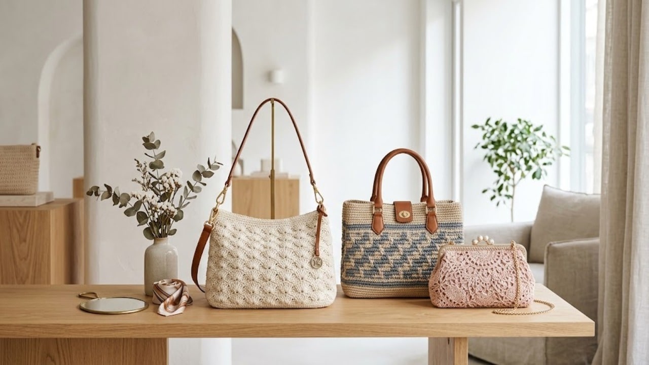 Cinco modelos de bolsas de crochê de luxo + gráficos para montar looks incríveis