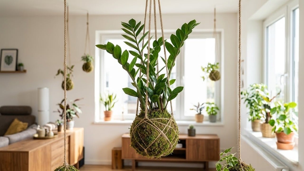 Kokedama suspenso para apartamento economiza espaço e renova o ambiente em 2026