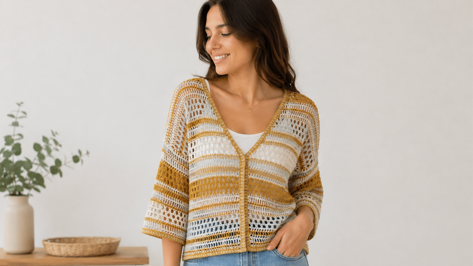 A blusa de crochê que combina com roupas de frio e de calor – Veja como combinar o look