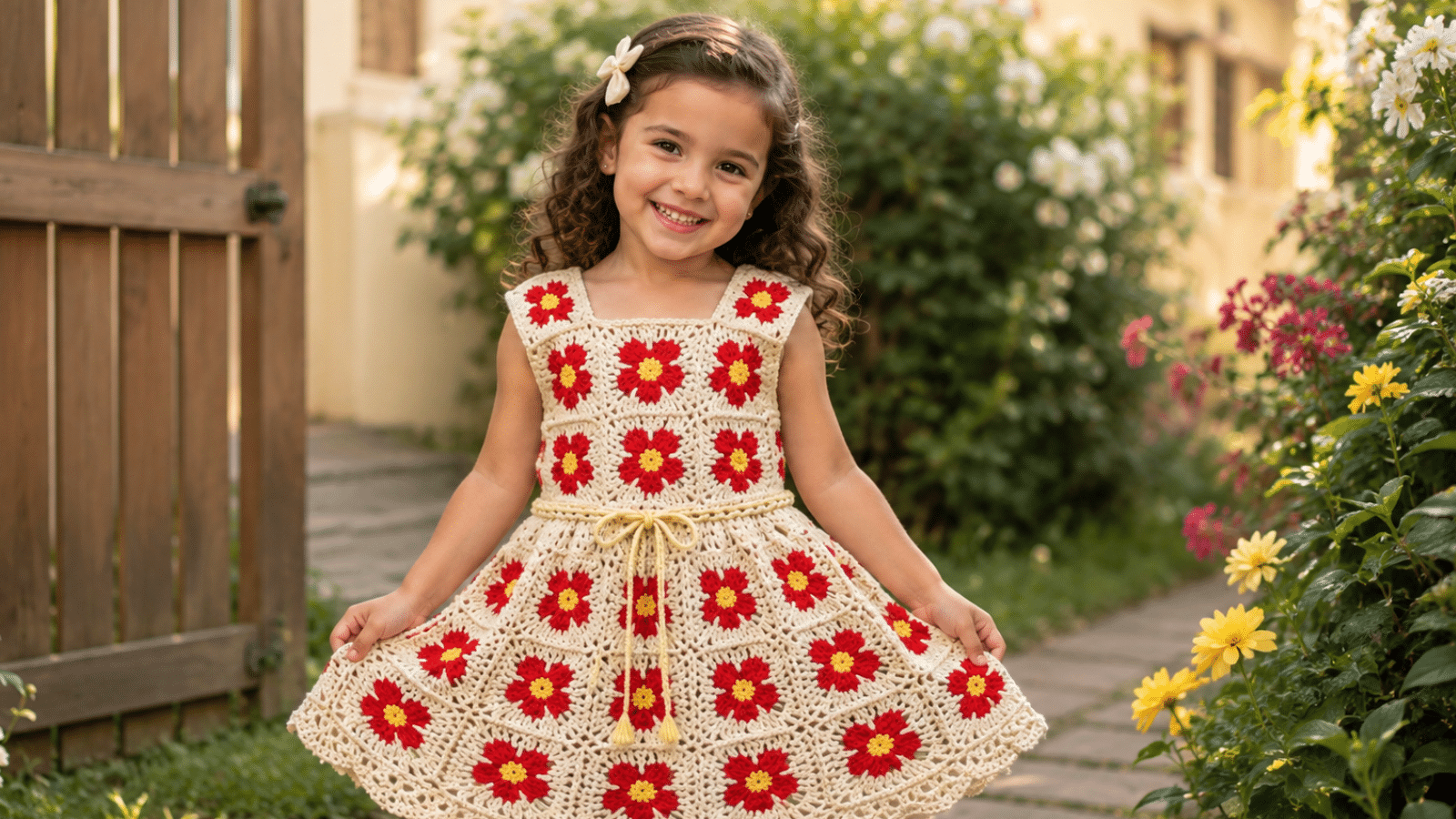 Vestido infantil de crochê floral: a peça artesanal que encanta em qualquer ocasião