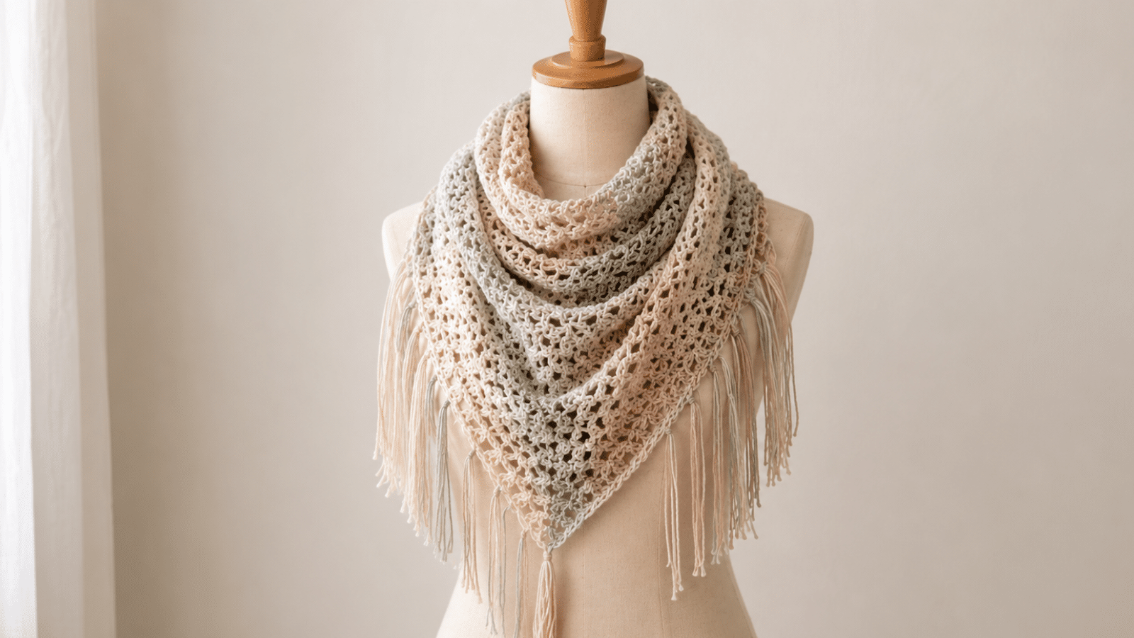 Xale de crochê com franjas deixa o look mais leve, artesanal e elegante
