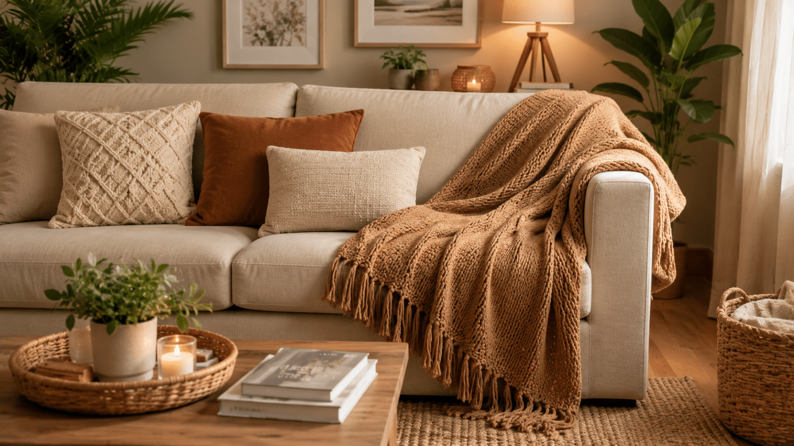 Como usar mantas no sofá para transformar a decoração da sala