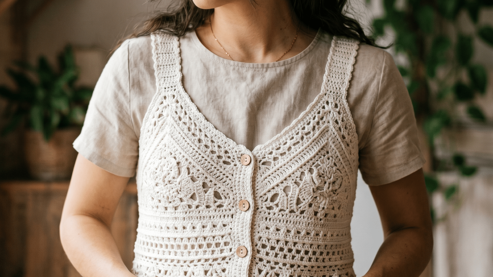 O colete de crochê que valoriza o look feminino – Veja os gráficos de apoio